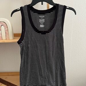 Nine West Black and White Striped Tank Top
